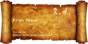 Kren Anna névjegykártya