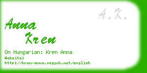 anna kren business card